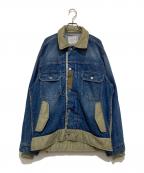 sacai×CarHarttサカイ×カーハート）の古着「ナイロンドッキングデニムジャケット」｜インディゴ