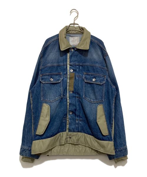 sacai（サカイ）sacai (サカイ) CarHartt (カーハート) ナイロンドッキングデニムジャケット インディゴ サイズ:3の古着・服飾アイテム