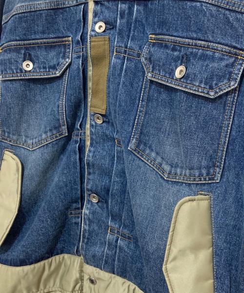sacai（サカイ）sacai (サカイ) CarHartt (カーハート) ナイロンドッキングデニムジャケット インディゴ サイズ:3の古着・服飾アイテム