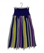 UN3D.アンスリード）の古着「マルチストライプコンストラクティブスカート」｜ブルー