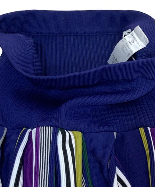 UN3D.（アンスリード）UN3D. (アンスリード) マルチストライプコンストラクティブスカート ブルー サイズ:38の古着・服飾アイテム