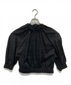 HYKEハイク）の古着「LINEN SHIRRED TOP」｜ブラック