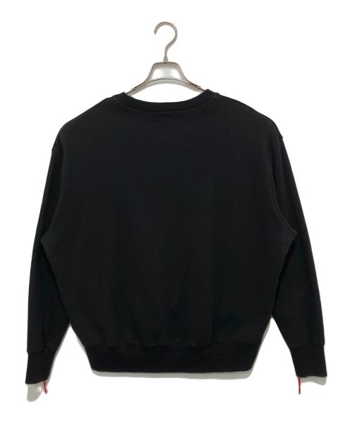 6(ROKU) BEAUTY&YOUTH（ロク ビューティーアンドユース）6(ROKU) BEAUTY&YOUTH (ロク ビューティーアンドユース) コットンウラケ カラーステッチ クルーネック プルオーバー ブラック サイズ:不明の古着・服飾アイテム