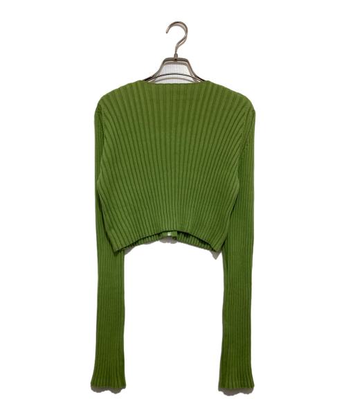 AURALEE（オーラリー）AURALEE (オーラリー) DRY COTTON WIDE RIB KNIT ZIP CARDIGAN グリーン サイズ:1の古着・服飾アイテム