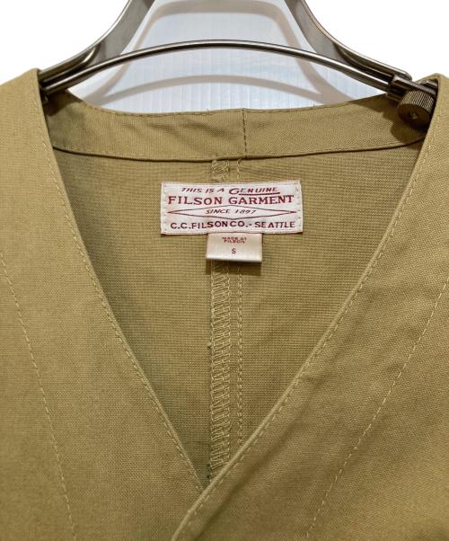 FILSON GARMENT（フィルソン ガーメント）FILSON GARMENT (フィルソン ガーメント) ノーカラージャケット ベージュ サイズ:Sの古着・服飾アイテム