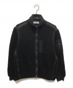 STONE ISLANDストーンアイランド）の古着「ロゴ刺繍 ジッパー付きフリース ジャケット」｜ブラック