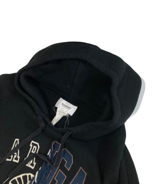 doublet（ダブレット）doublet (ダブレット) DOUBLE FACED EMBROIDERY HOODIE ブラック サイズ:Mの古着・服飾アイテム