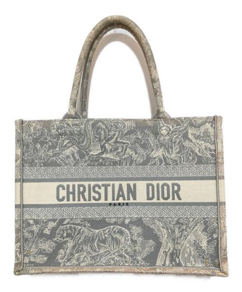 Christian Dior（クリスチャン ディオール）Christian Dior (クリスチャン ディオール) トワル ドゥ ジュイ エンブロイダリー ミディアムトートバッグ ブックトート M1296ZRGO グレーの古着・服飾アイテム