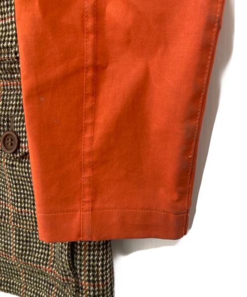 NIGEL CABOURN（ナイジェルケーボン）NIGEL CABOURN MACKINTOSH (マッキントッシュ) Harris Tweed (ハリスツイード) カメラマンジャケット CAMERAMAN JACKET フーデッドコート 809113008 オレンジ サイズ:44の古着・服飾アイテム