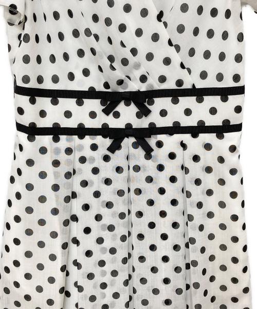 M'S GRACY（エムズグレイシー）M'S GRACY (エムズグレイシー) 半袖ドットワンピース ホワイト サイズ:38の古着・服飾アイテム