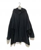 GROUND Yグラウンドワイ）の古着「オーバーサイズ変形ジップパーカー」｜ブラック