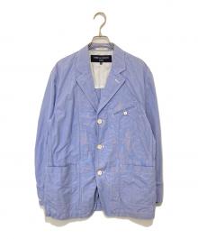 COMME des GARCONS HOMME（コムデギャルソン オム）の古着「ステッチ デザイン コットン 3B ジャケット　HC-J033」｜スカイブルー