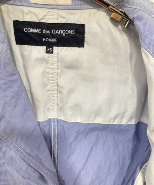 COMME des GARCONS HOMME（コムデギャルソン オム）COMME des GARCONS HOMME (コムデギャルソン オム) ステッチ デザイン コットン 3B ジャケット　HC-J033 スカイブルー サイズ:XSの古着・服飾アイテム