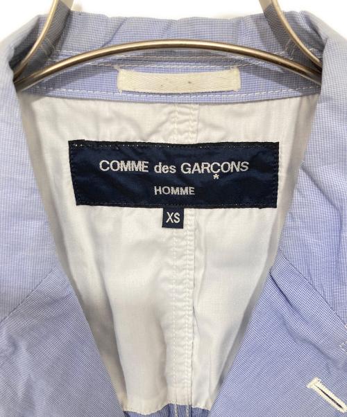 COMME des GARCONS HOMME（コムデギャルソン オム）COMME des GARCONS HOMME (コムデギャルソン オム) ステッチ デザイン コットン 3B ジャケット　HC-J033 スカイブルー サイズ:XSの古着・服飾アイテム