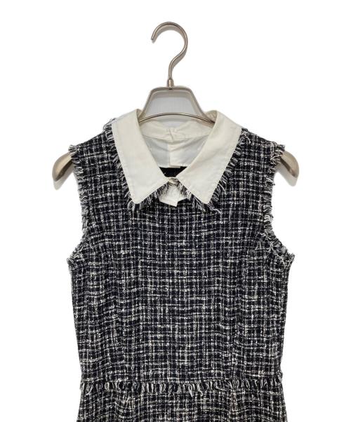 theory（セオリー）theory (セオリー) ツイードノースリーブワンピース グレーの古着・服飾アイテム