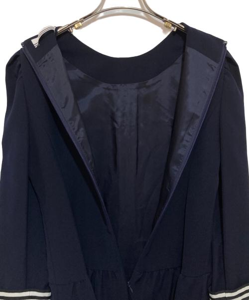 BORDERS at BALCONY（ボーダーズアットバルコニー）BORDERS AT BALCONY (ボーダーズアットバルコニー) BORDER CUFF TWILL DRESS ネイビー サイズ:36の古着・服飾アイテム