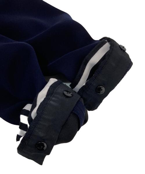 BORDERS at BALCONY（ボーダーズアットバルコニー）BORDERS AT BALCONY (ボーダーズアットバルコニー) BORDER CUFF TWILL DRESS ネイビー サイズ:36の古着・服飾アイテム