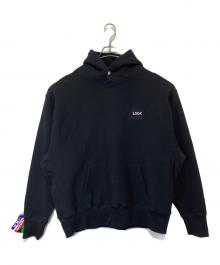 LQQK STUDIO（ルックスタジオ）の古着「SIGNATURE SNAP FLEECE HOODIE（シグネチャー スナップフリースフーディ）/ スウェットパーカー　LQA23CB15」｜ブラック