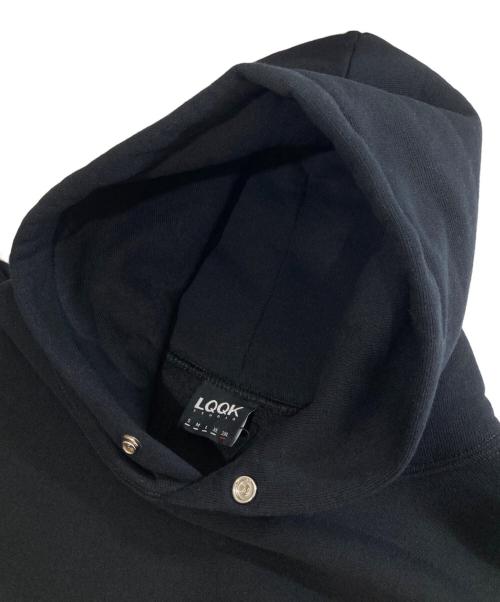 LQQK STUDIO（ルックスタジオ）LQQK STUDIO (ルックスタジオ) SIGNATURE SNAP FLEECE HOODIE（シグネチャー スナップフリースフーディ）/ スウェットパーカー　LQA23CB15 ブラック サイズ:XXLの古着・服飾アイテム