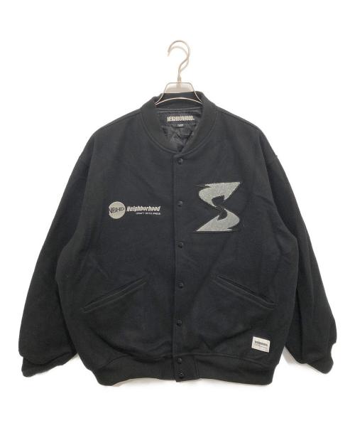 NEIGHBORHOOD（ネイバーフッド）NEIGHBORHOOD (ネイバーフッド) SUBWARE (サブウェア) 24AW STADIUM JACKET（スタジアムジャケット）242SZ49N-JKM01 / スタジャン ブラック サイズ:XLの古着・服飾アイテム