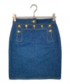 CHANELシャネル）の古着「ココマークボタンデニムスカート」｜インディゴ