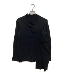 YOHJI YAMAMOTO（ヨウジヤマモト）の古着「PLAIN RIB FRONT D CLOTH CARDIGAN　リブカーディガン　F0-K32-183」｜ブラック