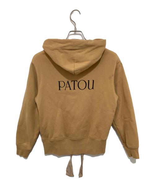 patou（パトゥ）Patou (パトゥ) リボン バックロゴプリント ジップアップ パーカー イエロー サイズ:XSの古着・服飾アイテム