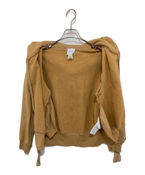 patou（パトゥ）Patou (パトゥ) リボン バックロゴプリント ジップアップ パーカー イエロー サイズ:XSの古着・服飾アイテム