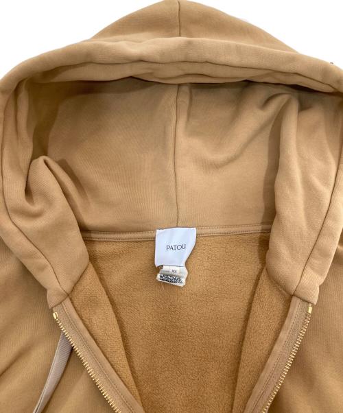 patou（パトゥ）Patou (パトゥ) リボン バックロゴプリント ジップアップ パーカー イエロー サイズ:XSの古着・服飾アイテム