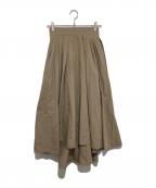 MADISON BLUEマディソンブルー）の古着「TUCK VOLUME SKIRT」｜ブラウン