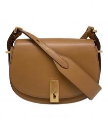 POLO RALPH LAUREN（ポロ・ラルフローレン）の古着「Polo IDカーフスキン サドル レザーバッグ」｜ブラウン