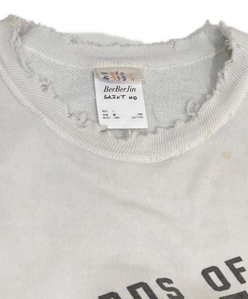 SAINT MICHAEL（セントマイケル）SAINT MICHAEL (セントマイケル) BerBerJin (ベンベルジン) BJ CREW NECK SWEAT/YOUNG ホワイト サイズ:Lの古着・服飾アイテム