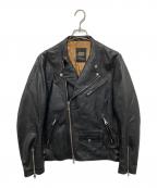 Cinquantaチンクワンタ）の古着「スタンドカラーダブルライダースジャケット」｜ブラック