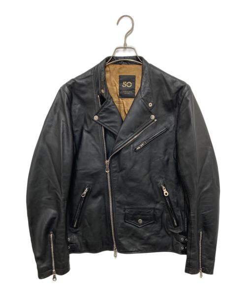Cinquanta（チンクワンタ）Cinquanta (チンクワンタ) スタンドカラーダブルライダースジャケット ブラック サイズ:48の古着・服飾アイテム