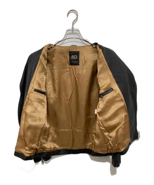 Cinquanta（チンクワンタ）Cinquanta (チンクワンタ) スタンドカラーダブルライダースジャケット ブラック サイズ:48の古着・服飾アイテム