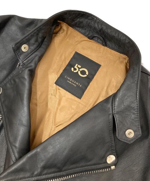 Cinquanta（チンクワンタ）Cinquanta (チンクワンタ) スタンドカラーダブルライダースジャケット ブラック サイズ:48の古着・服飾アイテム
