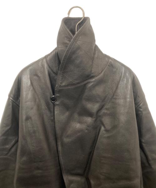 COMOLI（コモリ）COMOLI (コモリ) レザー ショールカラー 裏地アルパカコート U03-04014 ブラック サイズ:3の古着・服飾アイテム