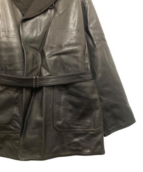 COMOLI（コモリ）COMOLI (コモリ) レザー ショールカラー 裏地アルパカコート U03-04014 ブラック サイズ:3の古着・服飾アイテム