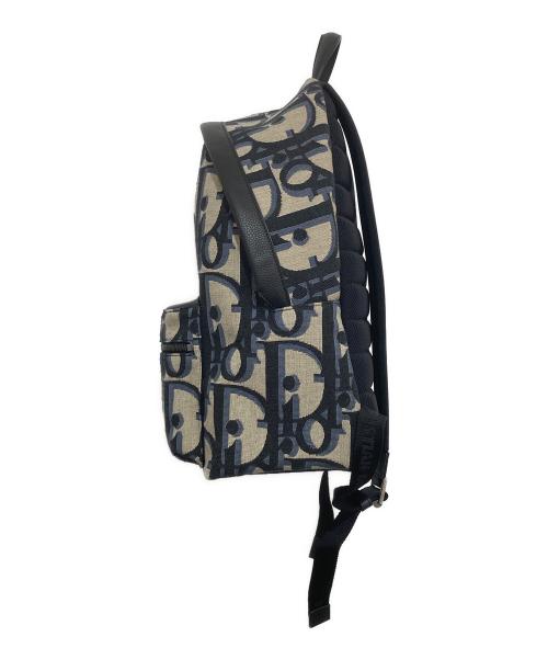 Dior（ディオール）Dior (ディオール) マキシオブリーク ジャガード バックパック アイボリー×ネイビーの古着・服飾アイテム