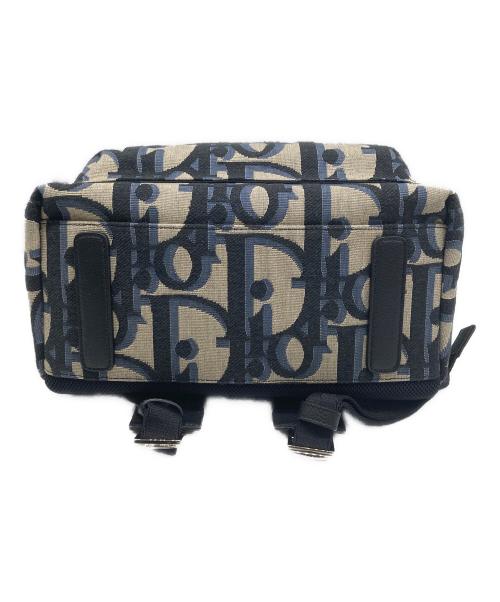 Dior（ディオール）Dior (ディオール) マキシオブリーク ジャガード バックパック アイボリー×ネイビーの古着・服飾アイテム