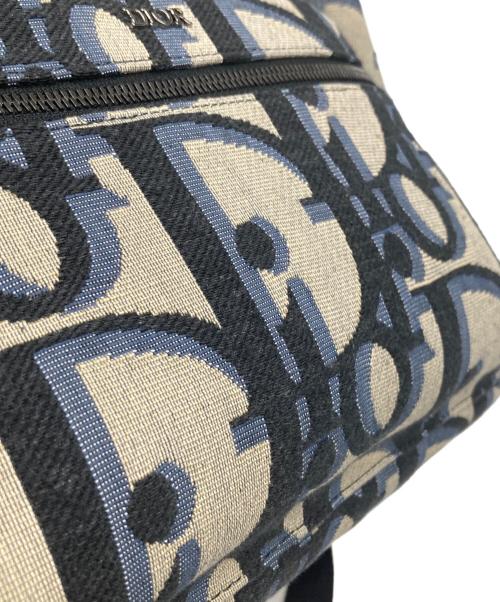 Dior（ディオール）Dior (ディオール) マキシオブリーク ジャガード バックパック アイボリー×ネイビーの古着・服飾アイテム