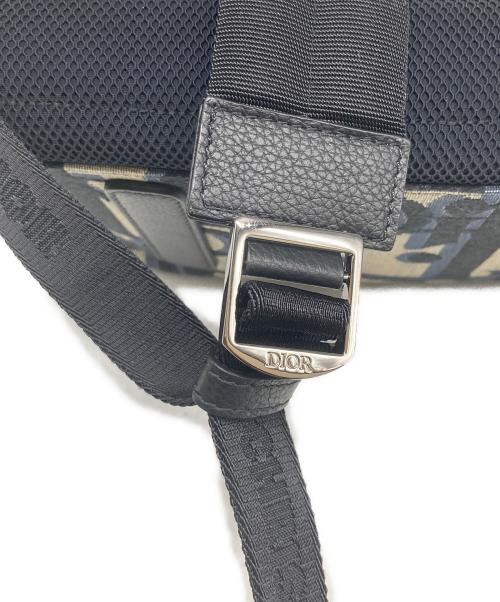 Dior（ディオール）Dior (ディオール) マキシオブリーク ジャガード バックパック アイボリー×ネイビーの古着・服飾アイテム