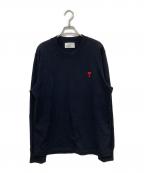 AMI Alexandre Mattiussiアミアレクサンドルマテュッシ）の古着「ハートロゴクルーネックスウェット」｜ブラック