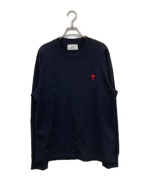 AMI Alexandre Mattiussi（アミアレクサンドルマテュッシ）AMI Alexandre Mattiussi (アミアレクサンドルマテュッシ) ハートロゴクルーネックスウェット ブラック サイズ:Lの古着・服飾アイテム