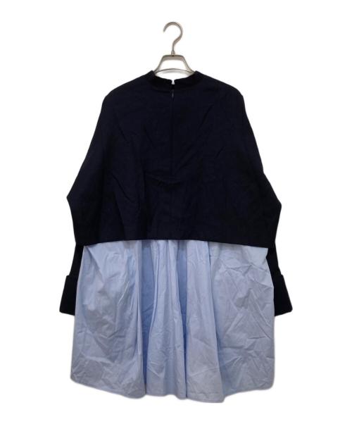 ENFOLD（エンフォルド）ENFOLD (エンフォルド) レイヤードブラウス ネイビー サイズ:38の古着・服飾アイテム