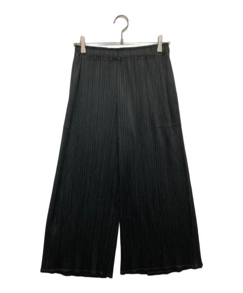 PLEATS PLEASE（プリーツプリーズ）PLEATS PLEASE (プリーツプリーズ) ワイドプリーツスリットパンツ ブラック サイズ:記載無しの古着・服飾アイテム