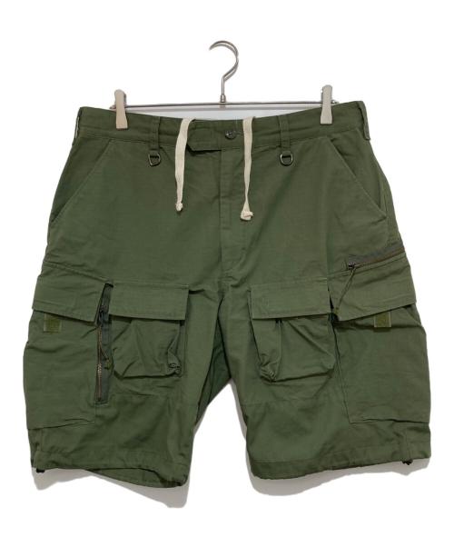 Engineered Garments（エンジニアドガーメンツ）Engineered Garments (エンジニアド ガーメンツ) Pilgrim Surf+Supply (ピルグリム サーフサプライ) BIKE SHORTS グリーン サイズ:Mの古着・服飾アイテム