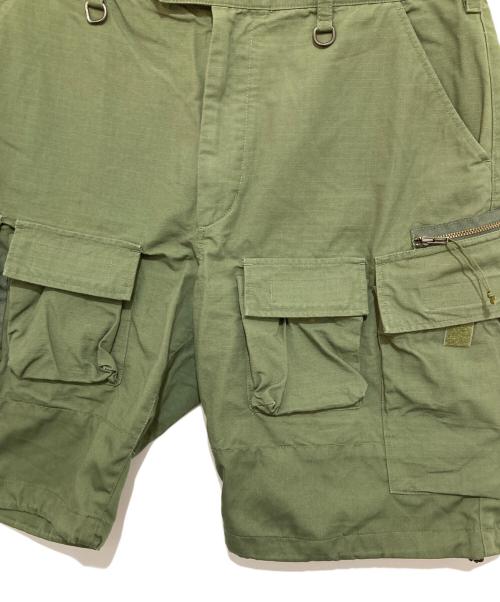 Engineered Garments（エンジニアドガーメンツ）Engineered Garments (エンジニアド ガーメンツ) Pilgrim Surf+Supply (ピルグリム サーフサプライ) BIKE SHORTS グリーン サイズ:Mの古着・服飾アイテム