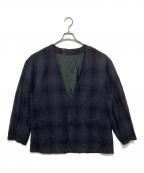 N.HOOLYWOODエヌ ハリウッド）の古着「Compile Line COLLARLESS JACKET」｜ネイビー