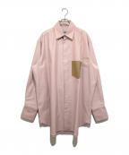 J.W.ANDERSONジェイダブリューアンダーソン）の古着「CONTRAST PATCH POCKET OVERSIZED SHIRT」｜ピンク